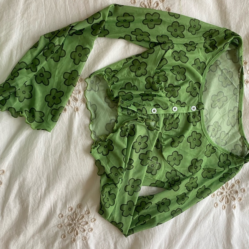 Green 70s top